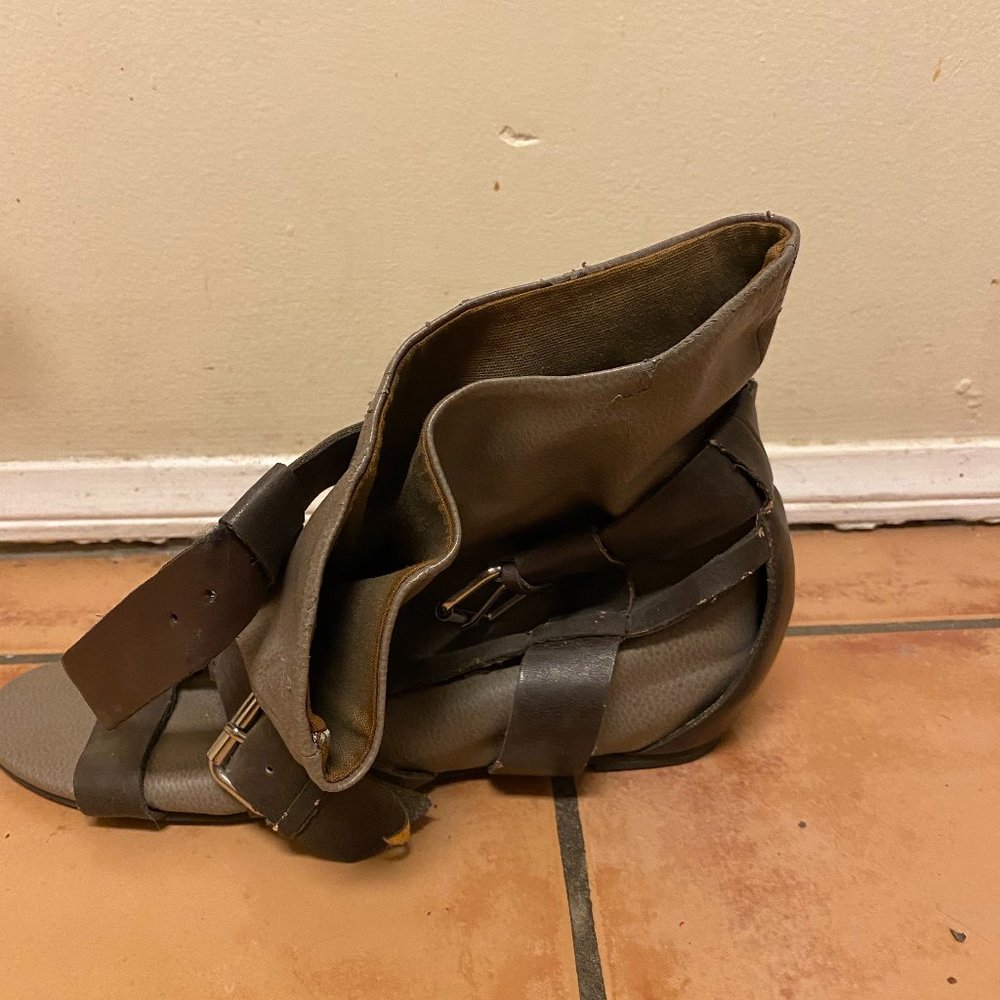 Strapped  Brown and Gray Stylish Sandal